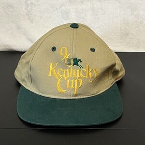 96 Kentucky Cup Snapback Baseball Hat Cap Embroidered Horse Racing Khaki Vintage